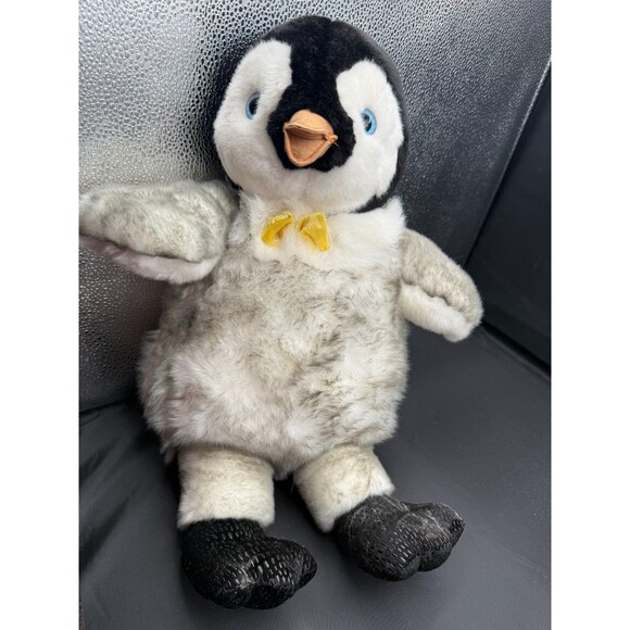 Build A Bear Happy Feet Mumble Penguin Stuffed 18" Plush Yellow Bow Tie BABW - Picture 1 of 8